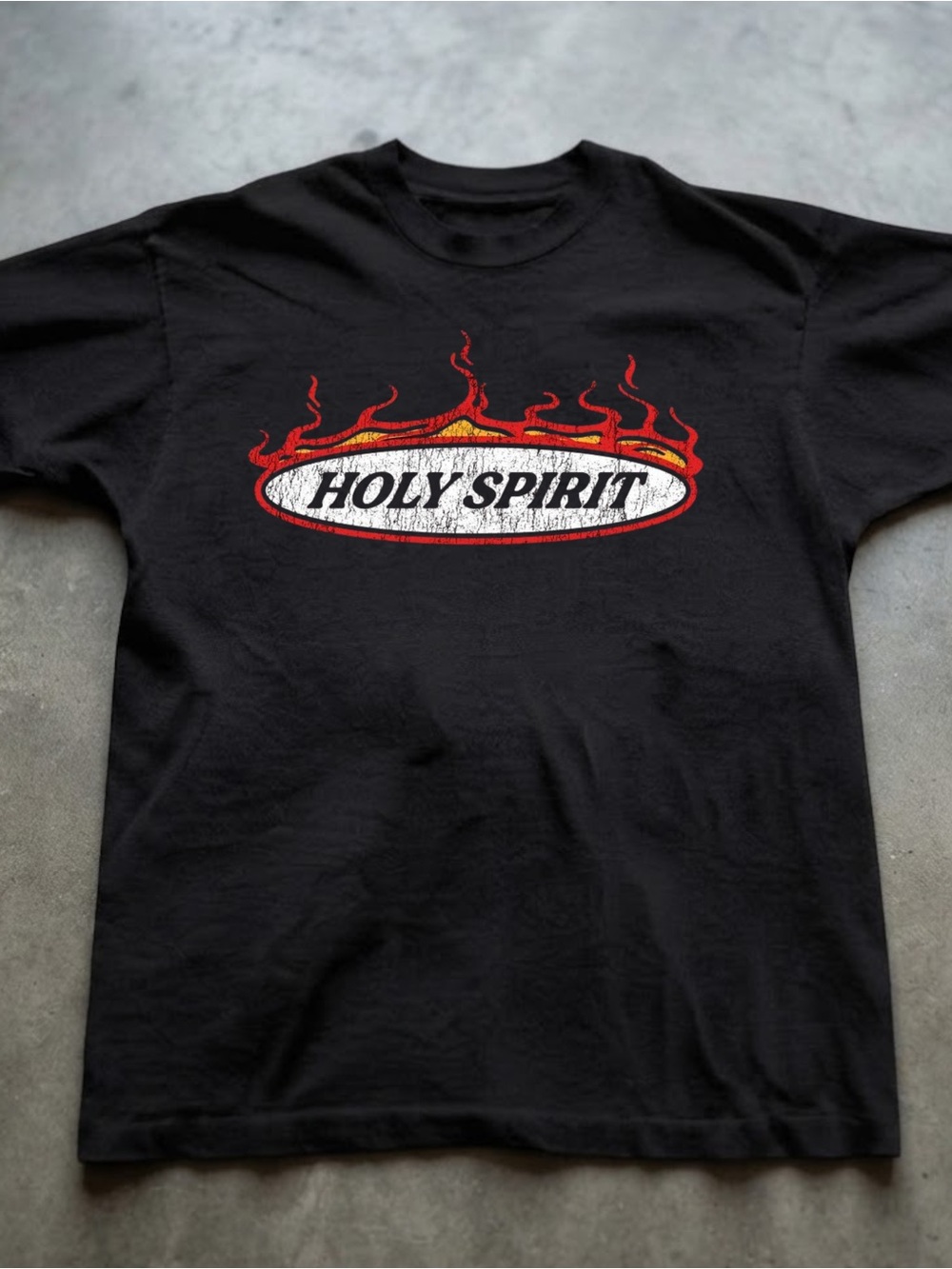 Holy Spirit Flame Logo Black Gildan T-Shirt